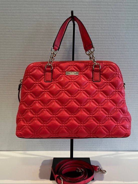 kate spade Handbags - kate spade Quilted Coral Satchel with Gold Hardware